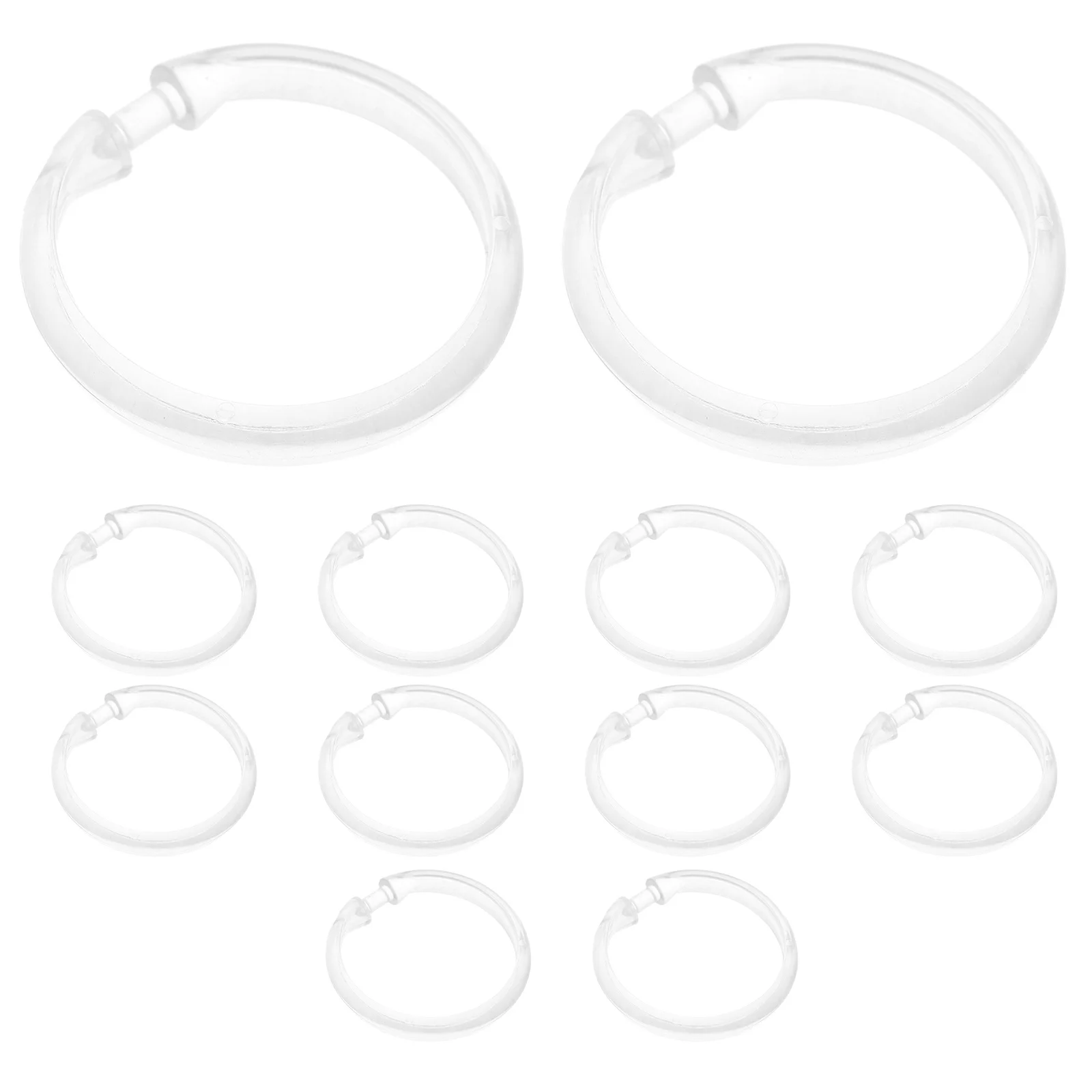 

12pcs Shower Curtain Rings Plastic Round Loops 50Mm Inner Diameter For Bathroom Drapes Hanging Replacement Curtain Pole