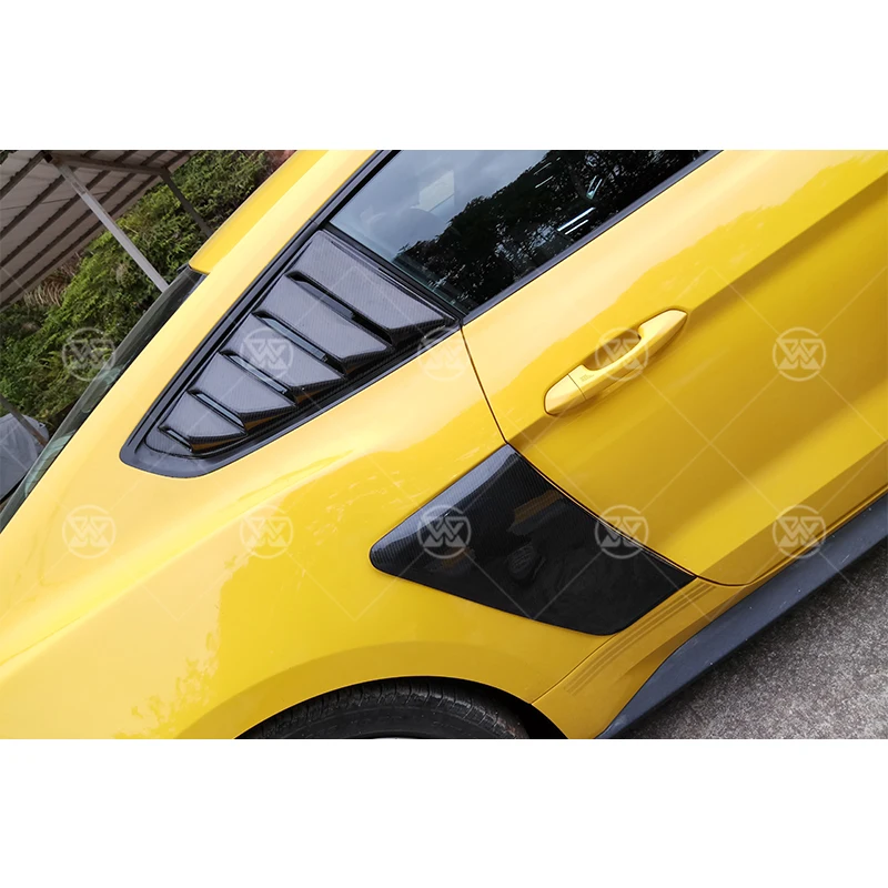 

Carbon Fiber Side Fender Trim For Ford Mustang 2015-2020 Car Rear Spoiler Air Intake Vent Splitter Cover Body Kit