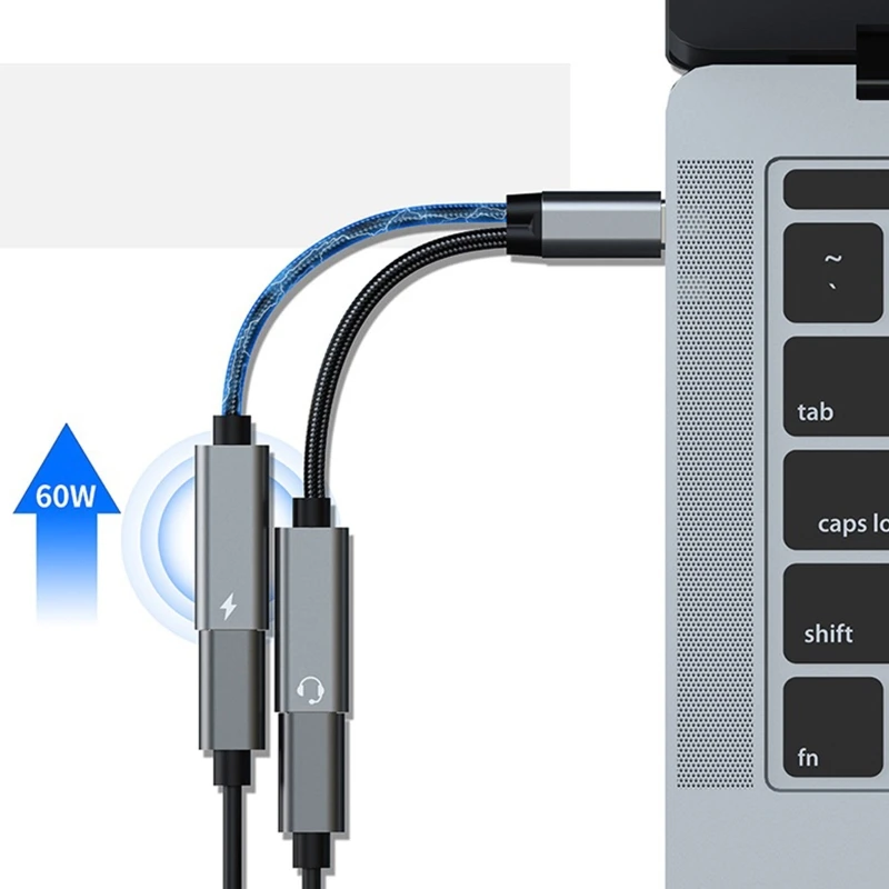 USB C OTG Cable Phone Adapter 3 Ports HUB 2 in 1 USB To Dual Type-C PD Charging Data Wire For Macbook Pro Samsung Huawei Xiaomi