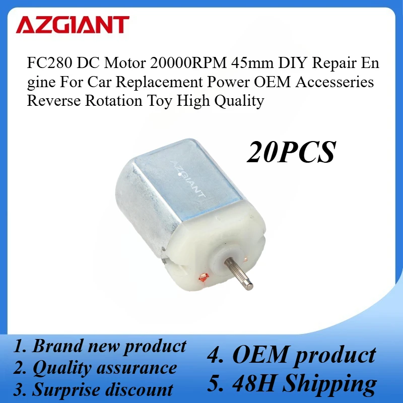 

20PCS FC280 DC Motor 20000RPM 45mm DIY Repair Engine For Car Replacement Power OEM Accesseries Reverse Rotation Toy High Quality