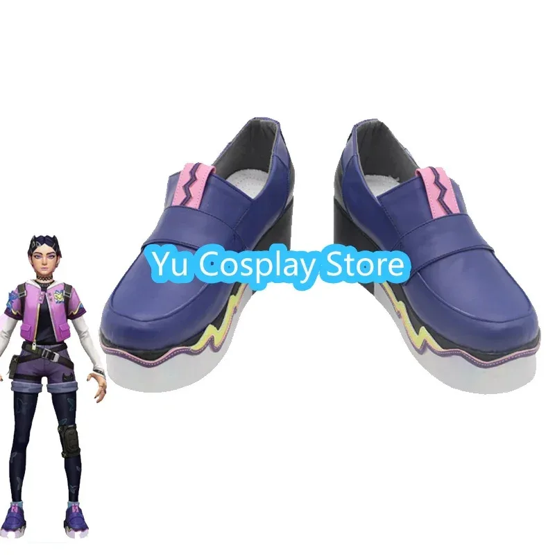 AIAI 2025Yu- لعبة القرنفل VALORANT تأثيري الدعائم هالوين كرنفال الأحذية بولي أحذية أحذية من الجلد مخصص #2