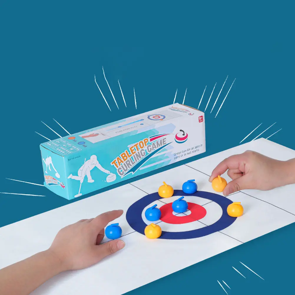 

1Set Travel Size Tabletop Curling Game Set Premium Plastic Curling Board Game for Family Parties School Indoor Leisure Fun
