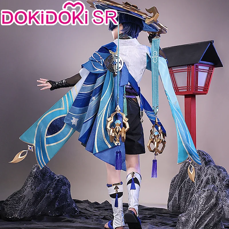 IN STOCK Wanderer Scaramouche Cosplay Game Genshin ImpactingsbnDoki-SR Upgraded Wanderer Wig Cosplay Hat Men Costume S-3XL