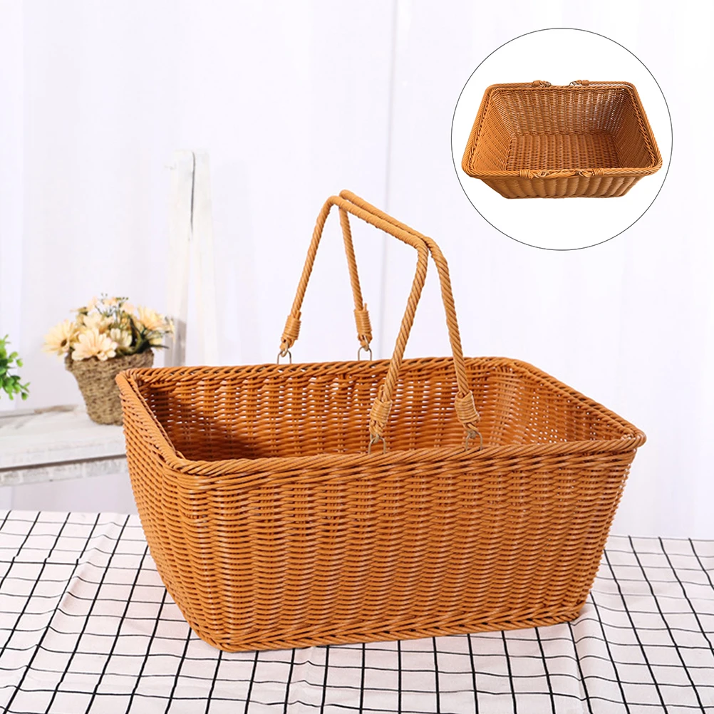 

Rustic Woven Multi-Function Storage For Fruits Flowers Picnic Lightweight Durable Pp Material Household Decorative Egg Vegetable