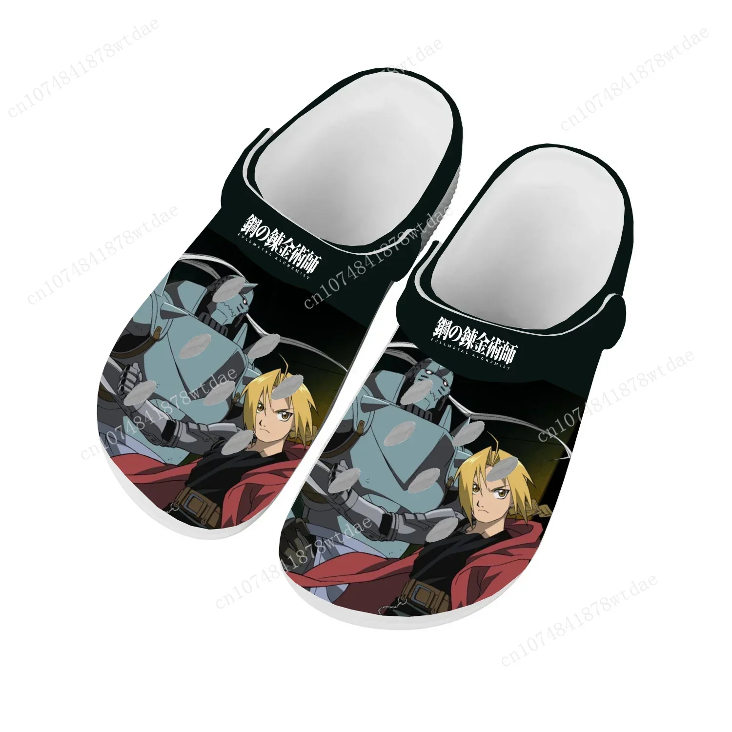 Fullmetal Alchemist Home Tamancos para Homens e Mulheres, Sapatos de Água Personalizados, Edward Elric Cartoon, Chinelos de Praia, Sandálias Adolescentes