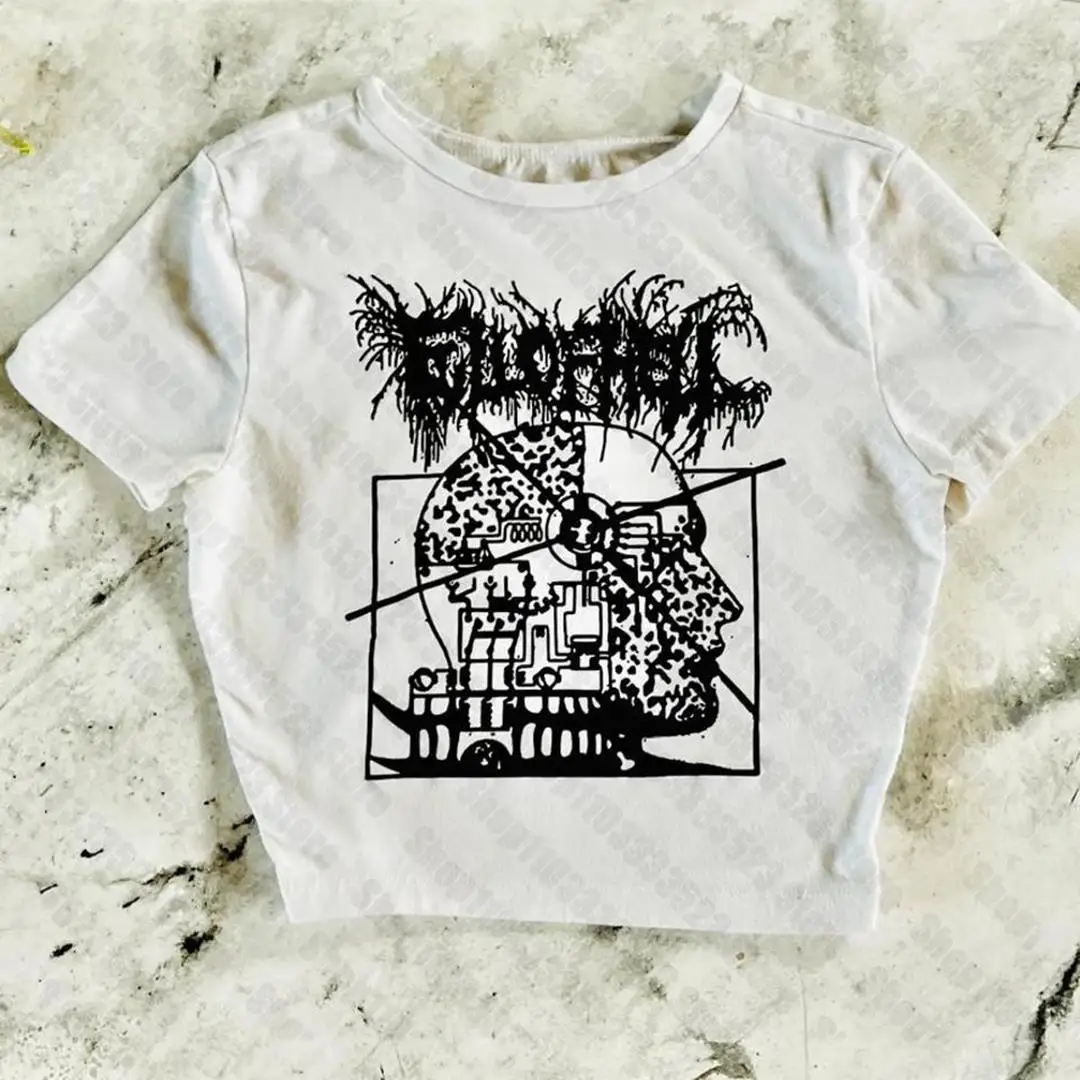 Emo girls Y2K clothes graphic fairy grunge Summer baby tee Crop Tops 2000s Streetwear Harajuku Goth Short Sleeve Tees 2000s punk