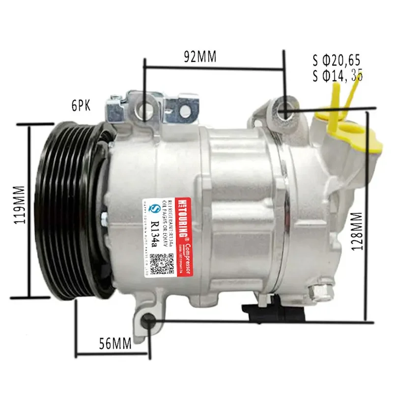 

5SEL12C AC Compressor for Peugeot RCZ 308 5008 9676862380 6453WF 6453WG 9659875480 9676443980 9822101380 9826268480 9675655880