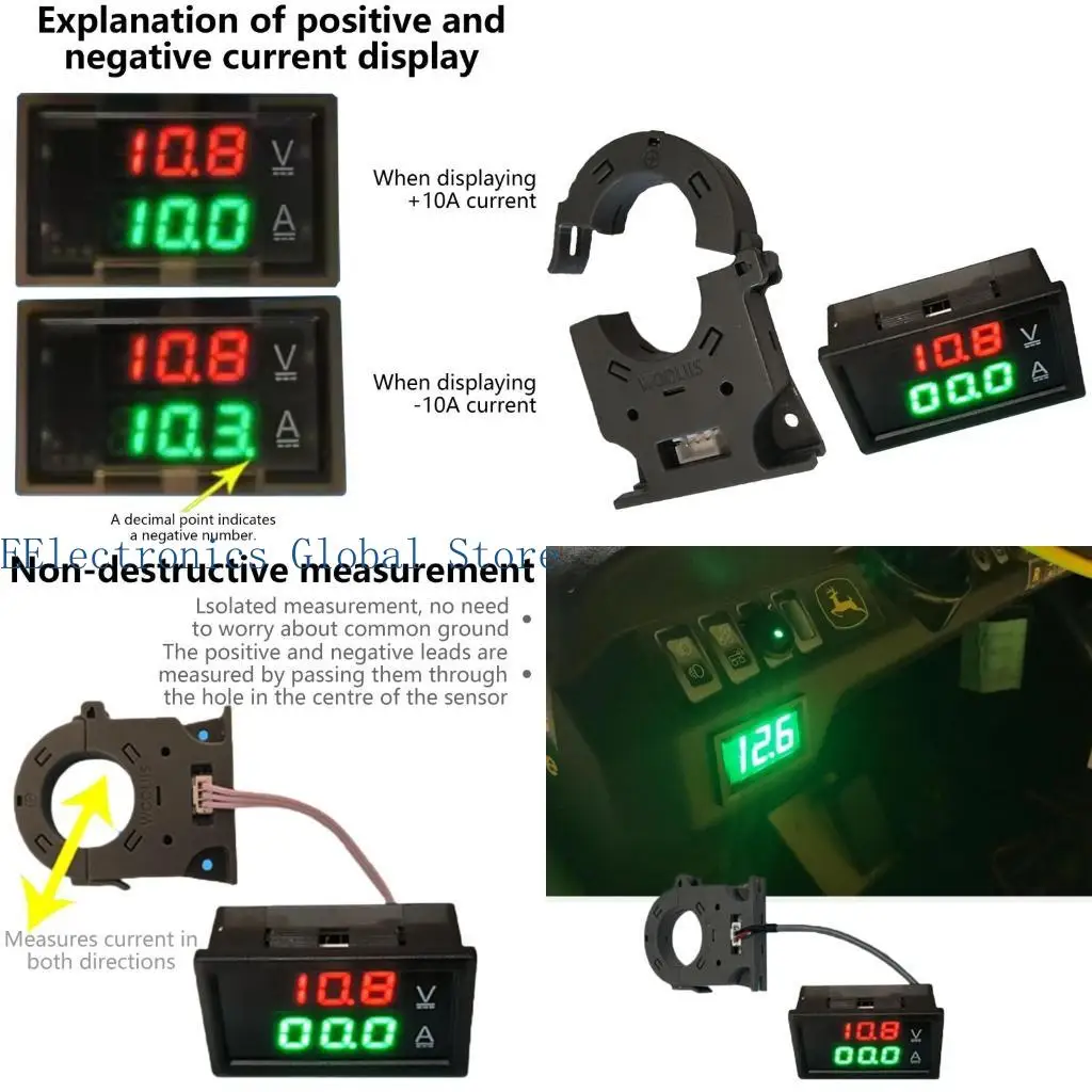 

462B Цифровой вольтметр Ammeter DC5-100V 100A 400A AMP-ток TECER TEPER TESER 3-битный двойной светодиодный дисплей дисплея