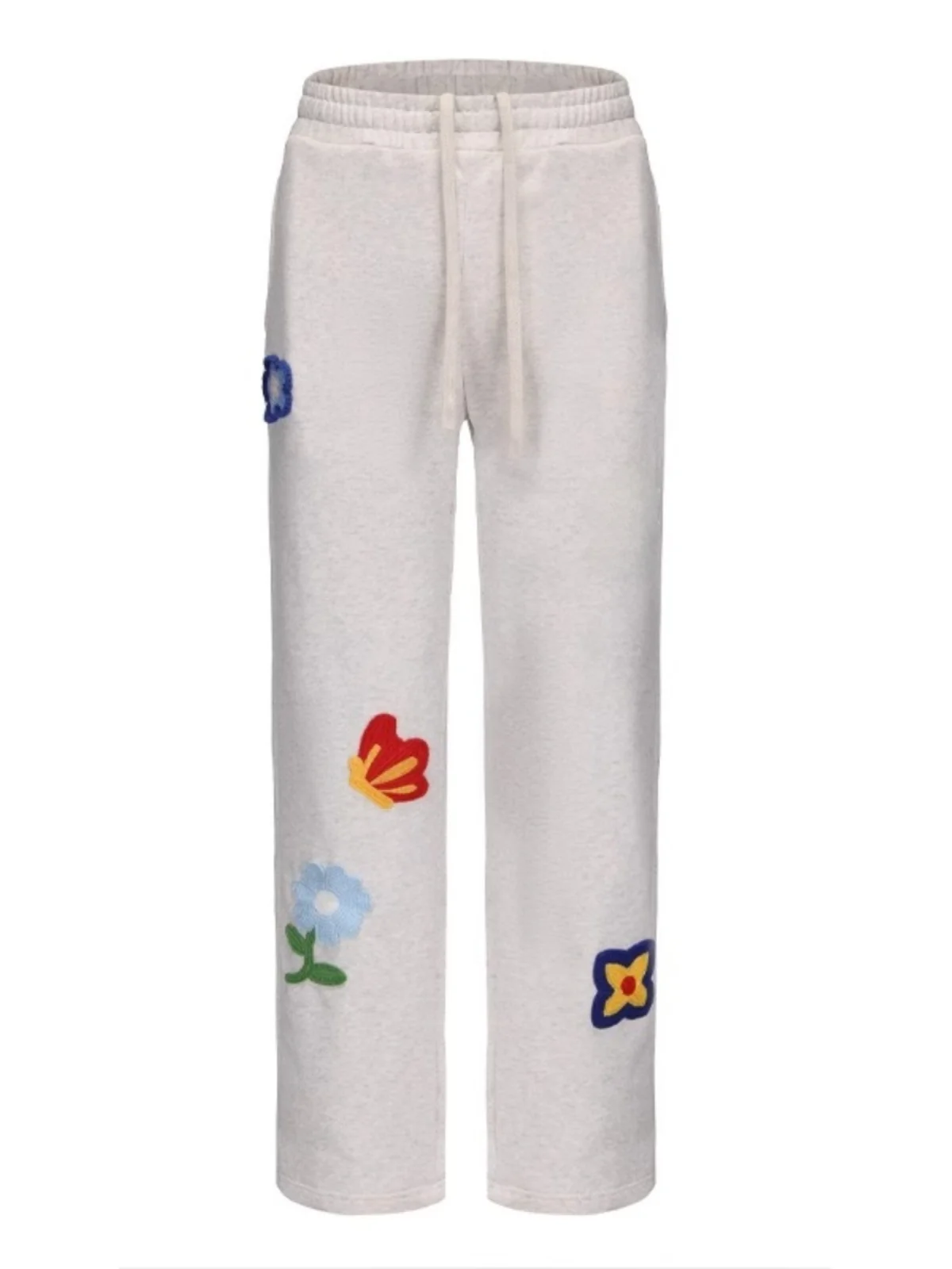 

Мужские спортивные брюки с цветочной вышивкой, плотные, весна-осень, длинные, повседневные, узкие, прямые, удобные