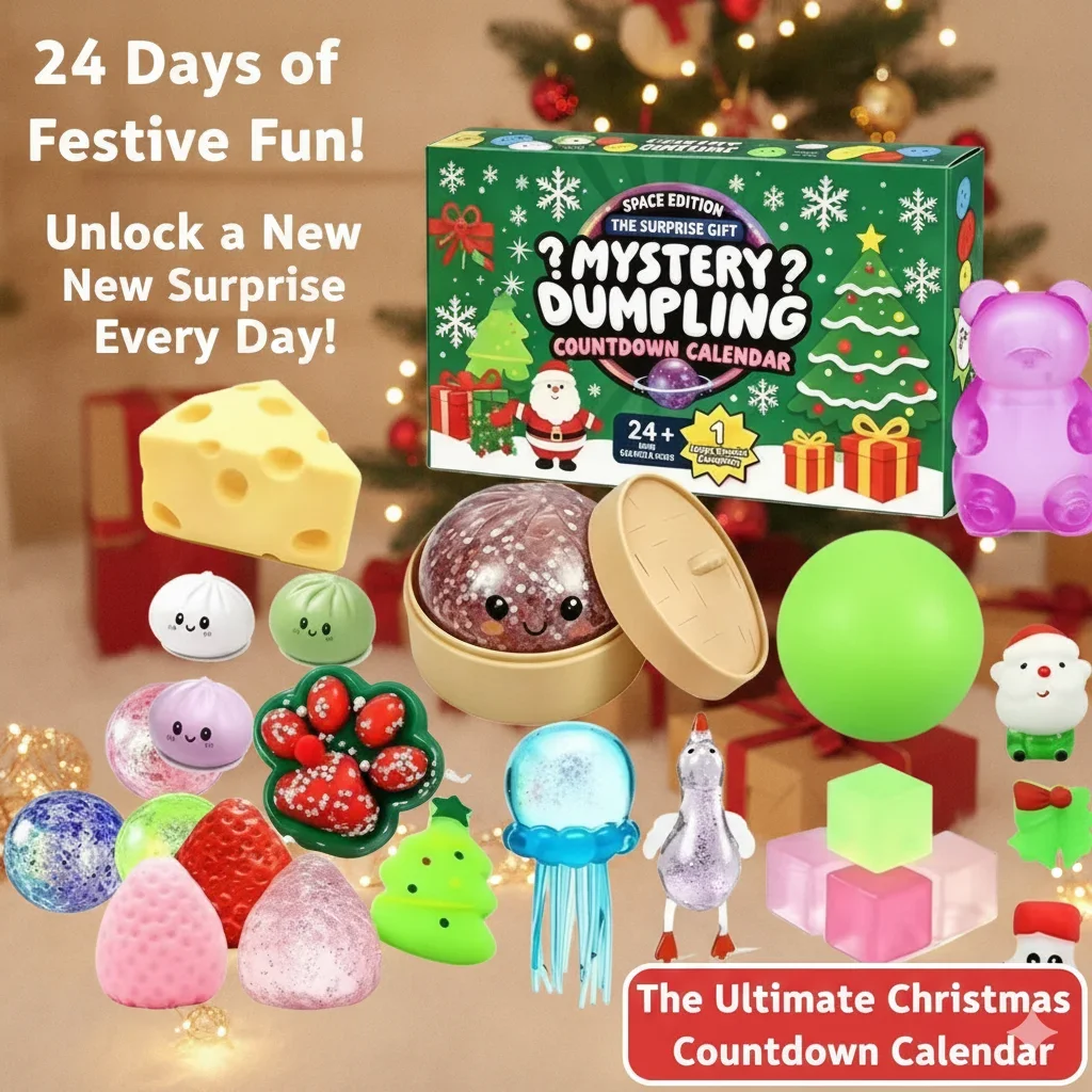 2026 Christmas Advent Calendar 24Pcs Soft Cute Squishy Fidget Toys Stress Relief Countdown Blind Box Holiday Gifts For Kids