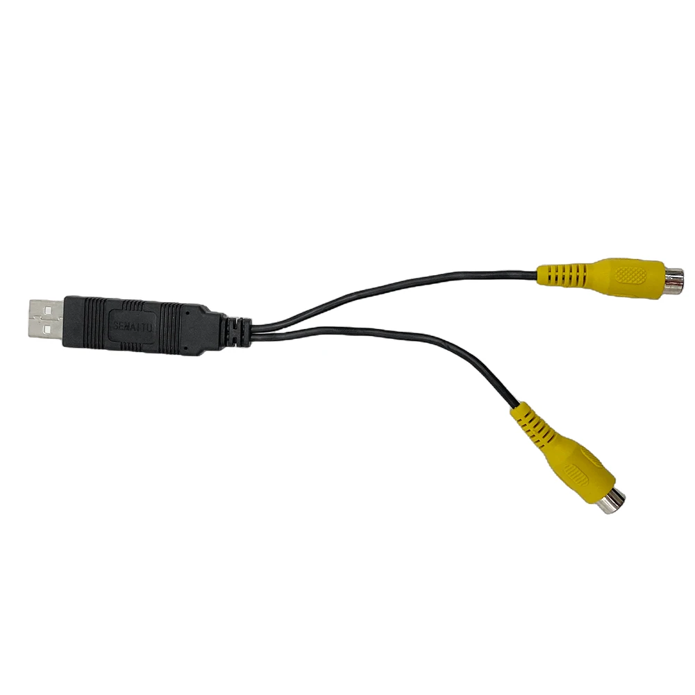 

USB To CVBS Video Output Adapter 2 CVBS Output RCA Video Cable DC 5V USB 2W for Android Multimedia Player Car Radio Accessories