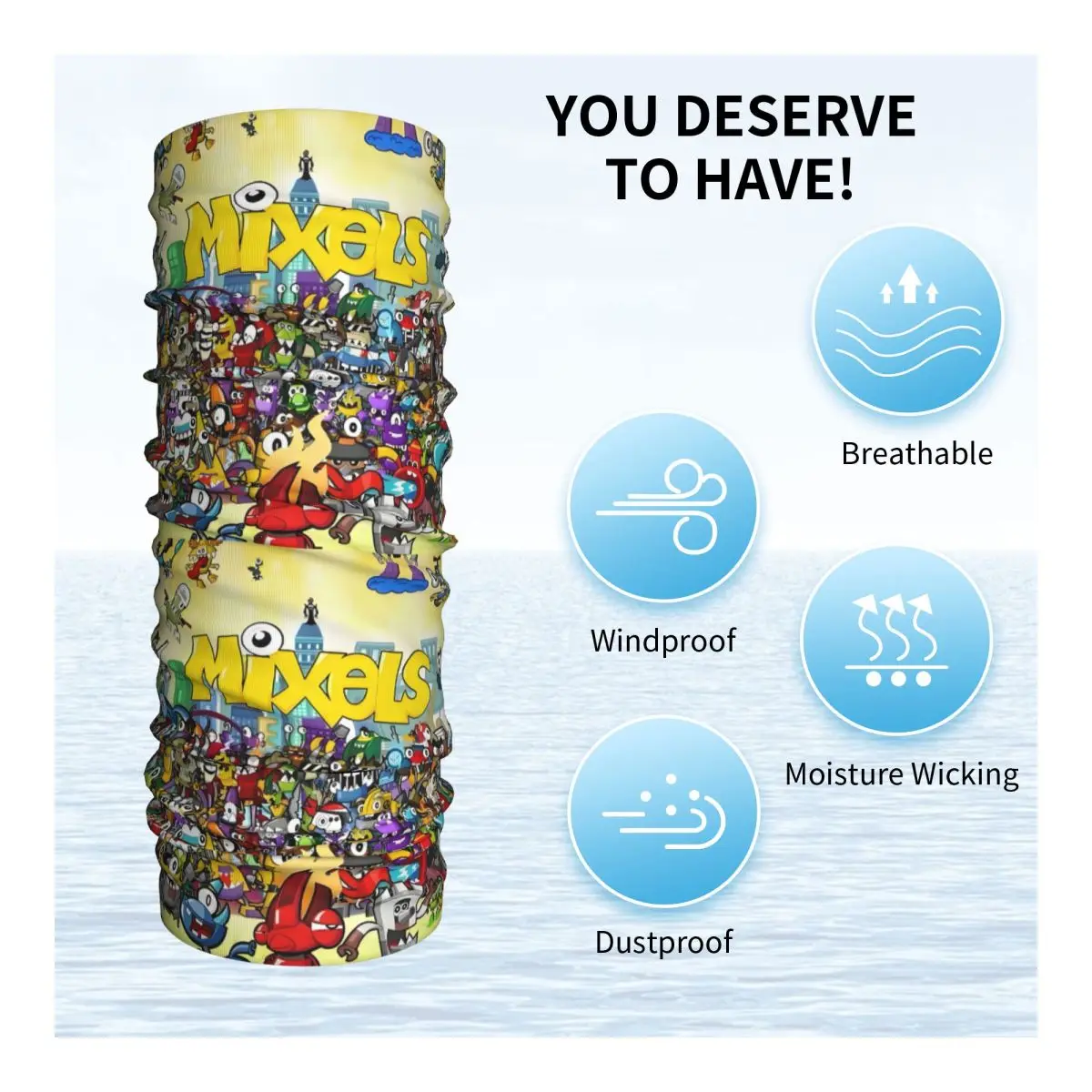 مخصص Mixels الأمريكية الرسوم المتحركة باندانا الرقبة الجراب يندبروف الوجه وشاح غطاء لعبة التلفزيون الكرتون عقال أنبوب بالاكلافا #3