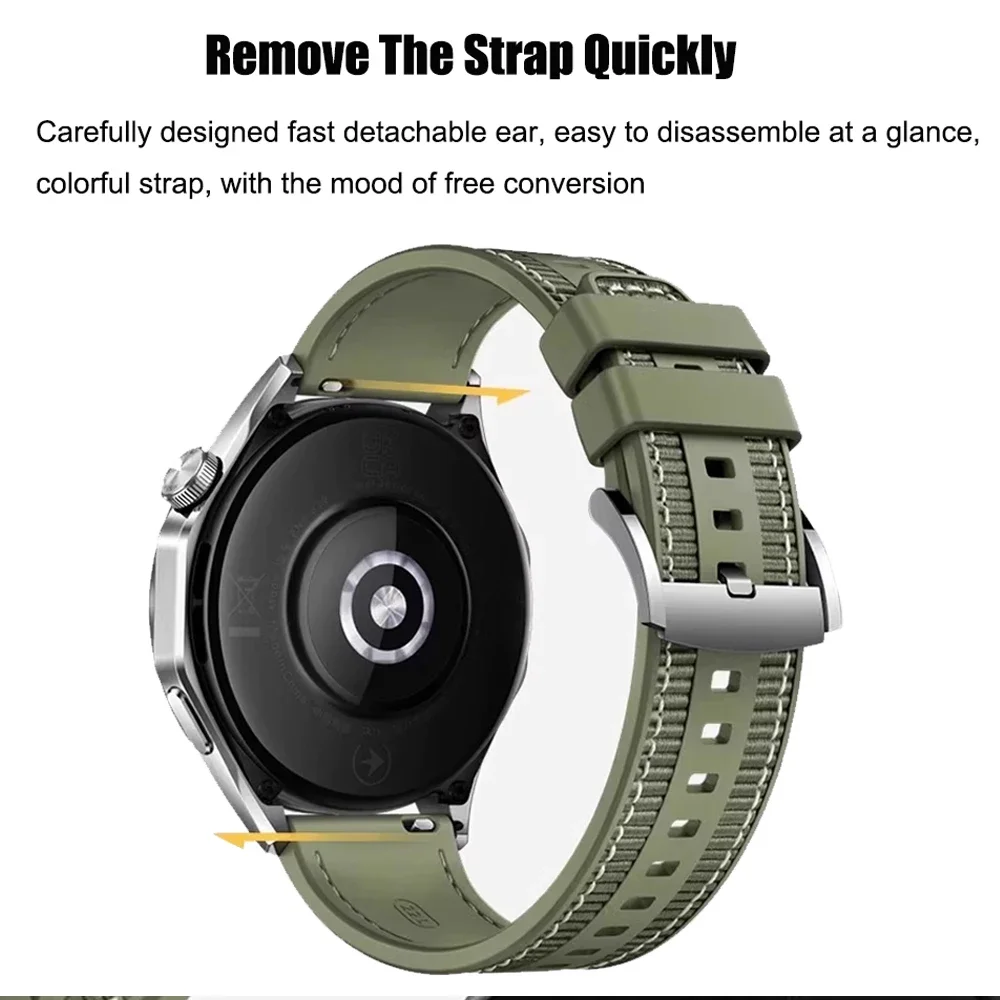 22mm Silicone+woven strap For COROS PACE 3 APEX 2 Pro 46mm Smartwatch band For SUUNTO RACE VERTICAL 9 PEAK PRO belt accessories