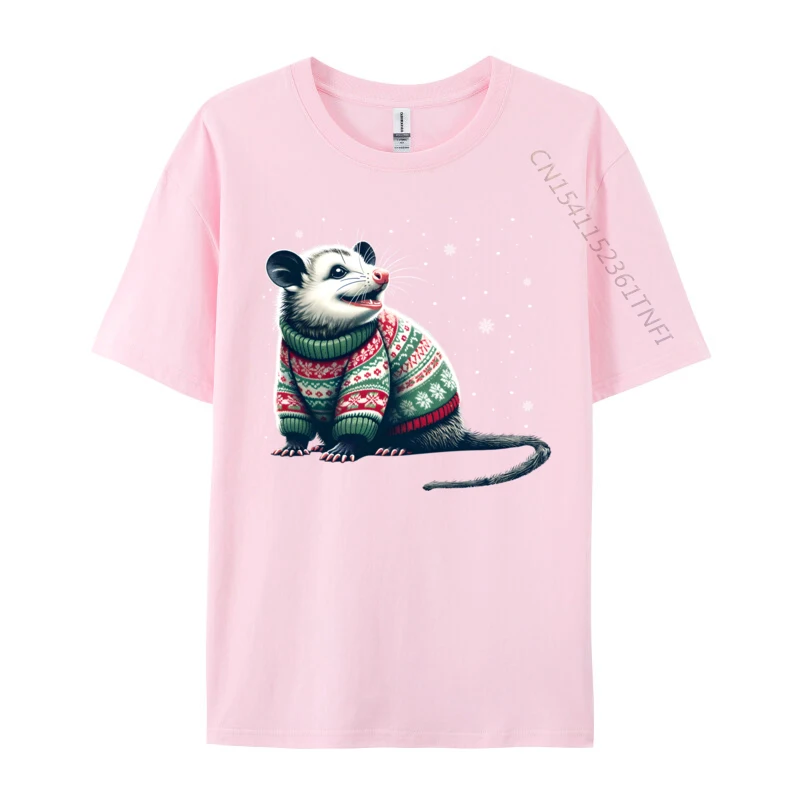 Possum Ugly Christmas Sweater Opposum Lover Rodent Owner T Shirts Funny Short Sleeve Tees Tops Pure Cotton T-Shirts