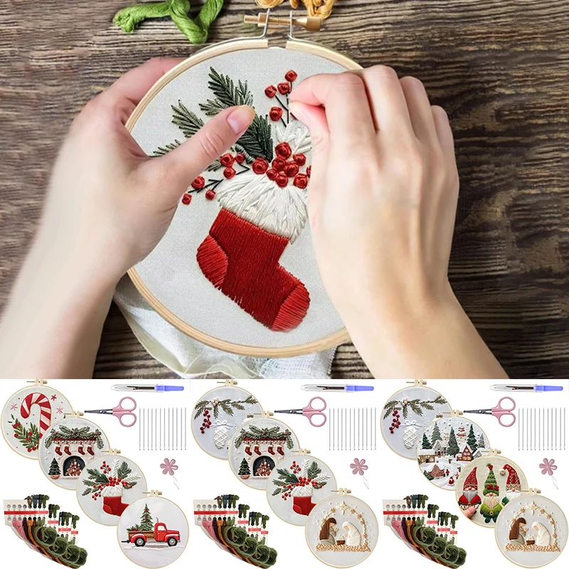 Creative Christmas DIY Embroidery Package Interesting Christmas Embroidery Novelty Handmade Festival Gift Christmas Decoration