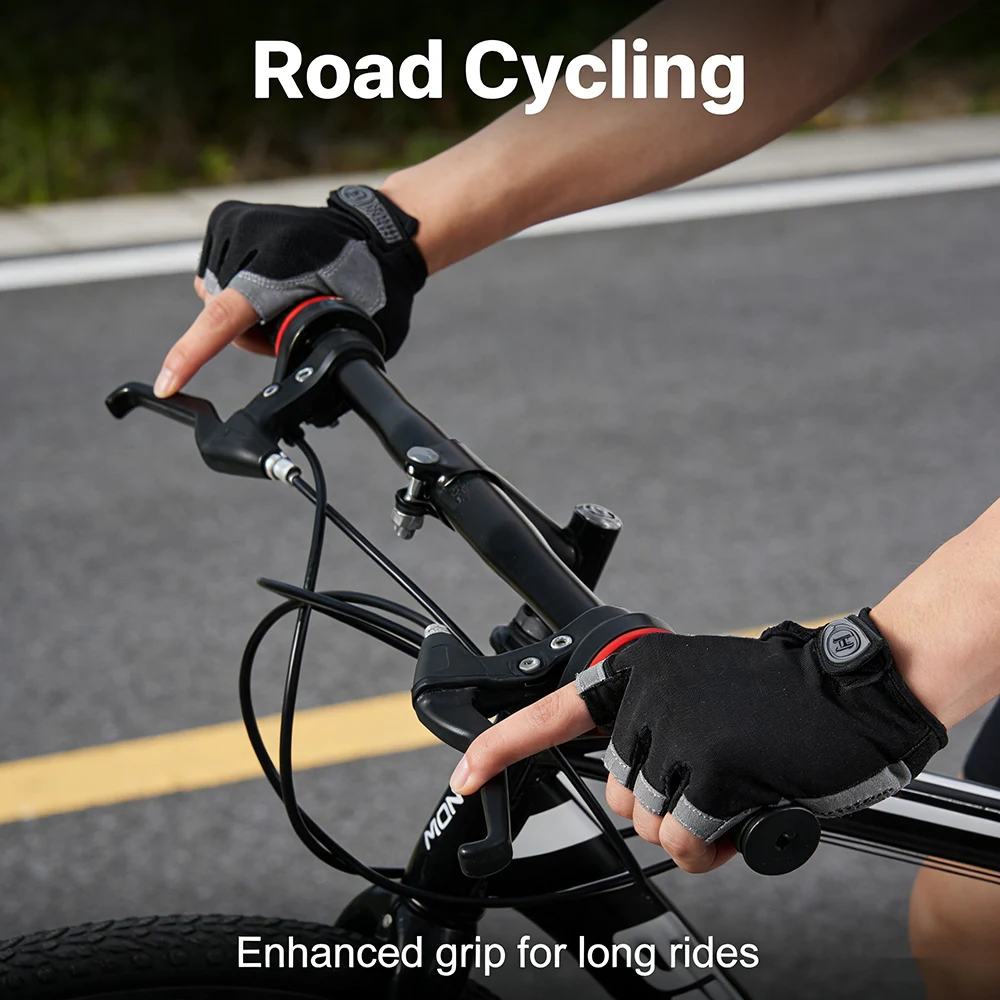 Halbfinger-Fahrradhandschuhe für Männer und Frauen, Rutschfest, Stoßdämpfend, Atmungsaktiv, Sommer-Fahrradhandschuhe, Fingerlose Sport-, Fitness- und Fahrradhandschuhe – Detail 5