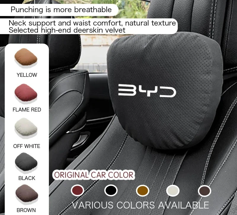 For Byd Seal Seagull Dolphin Sealion 7 6 Atto 3 Song Plus Tang Accessories Car Neck Headrest Pillow Seat Lumbar Spine Protector