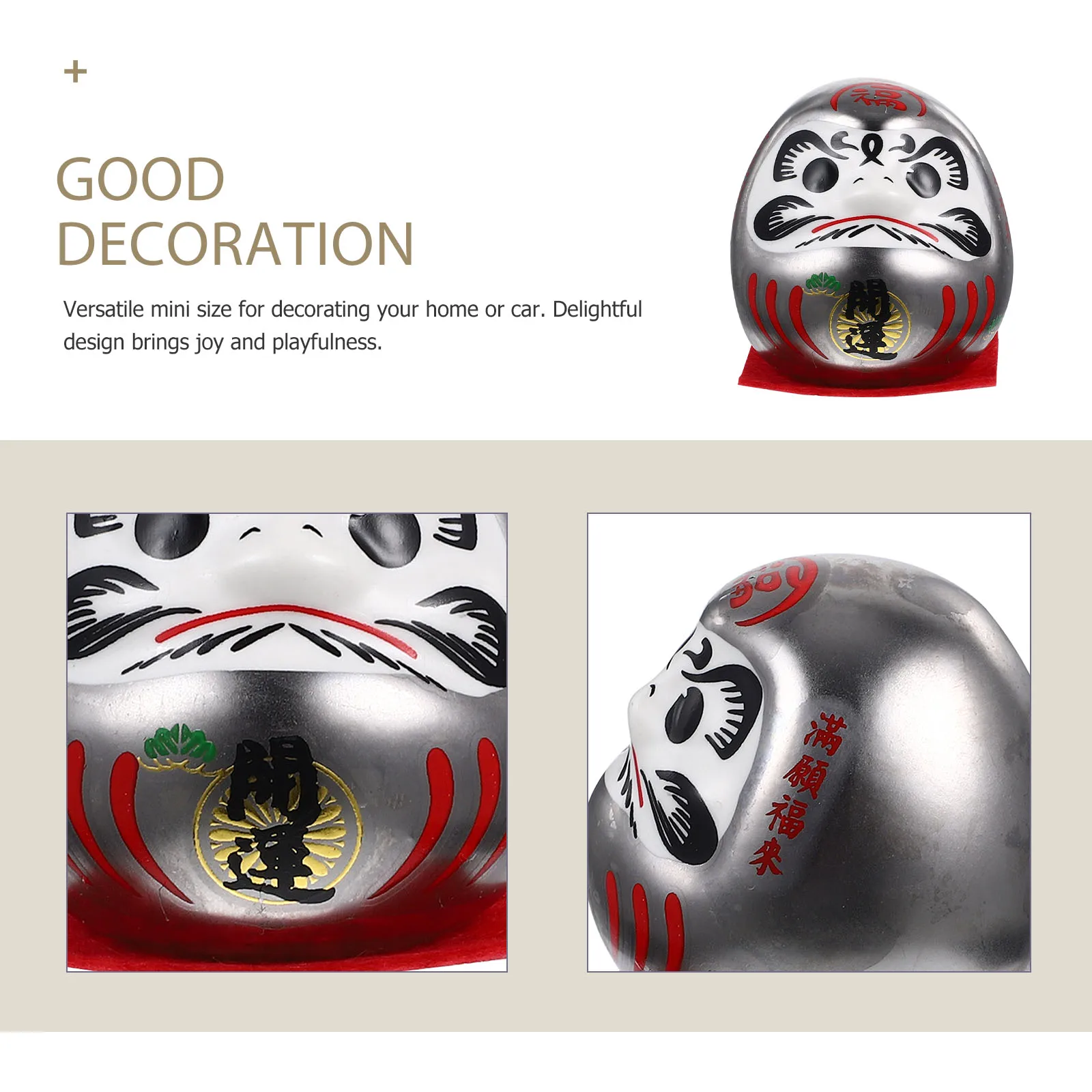 

Ceramic Japanese Ornament Miniature Wealth Statue for Home Living Room Car Dashboard Decor Charm Miniature