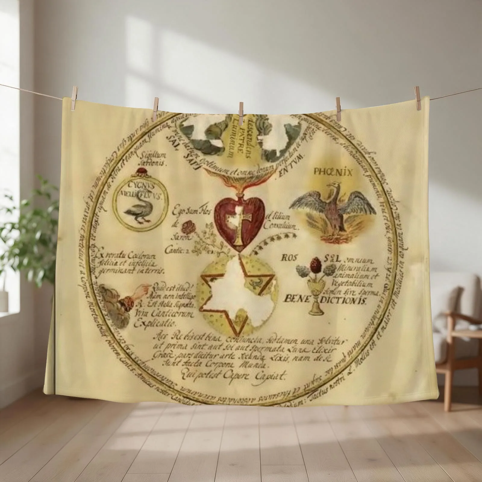 Rosicrucian Alchemy #3 Throw Blanket couch cozy soft plush fuzzy picnic outdoor blanket