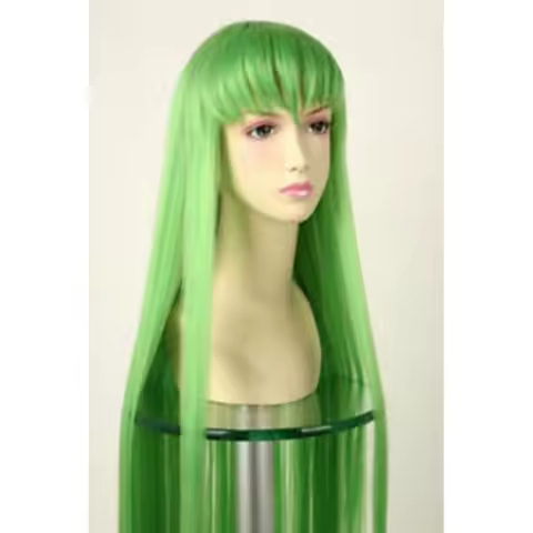 Anime Halloween Code Geass C.C 100CM Cosplay Costume Party Hair Wig+Free Wig Cap