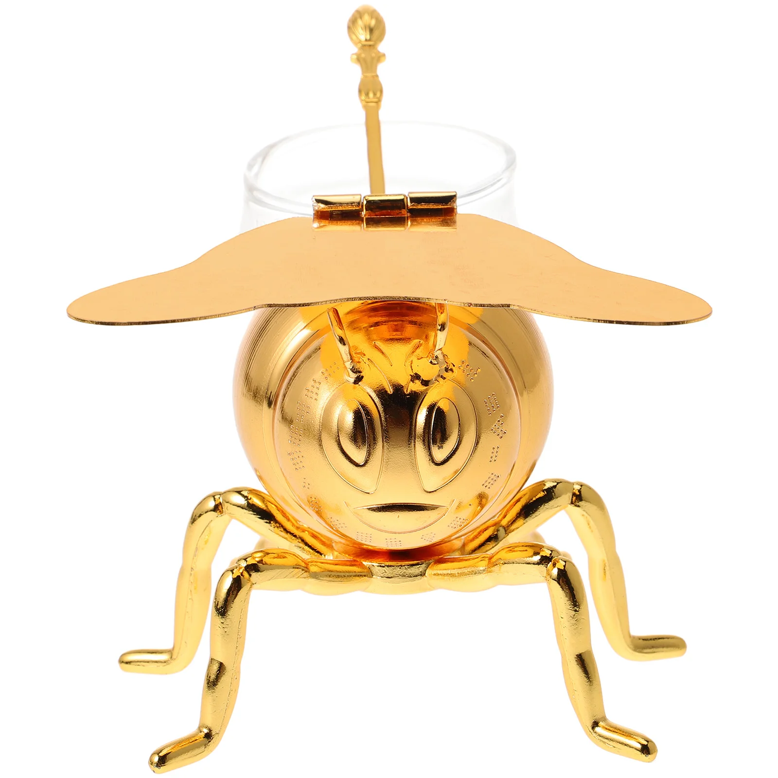 

Sugar Cup Salt Shaker Spice Jar Cellar with Lid and Spoon Condiment Container for Kitchen Honey Shaped Like Bee Pot