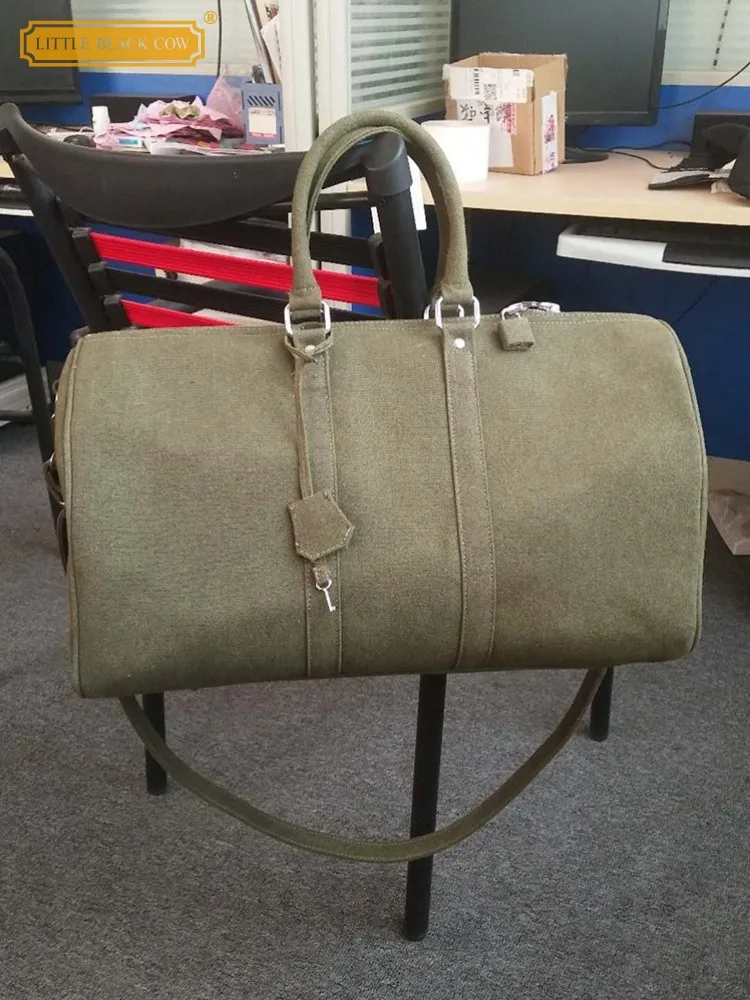 Borsa Vintage in tela verde militare Unisex donna borsa da viaggio di grande capacità borsa a tracolla singola Casual borsa a tracolla con cerniera