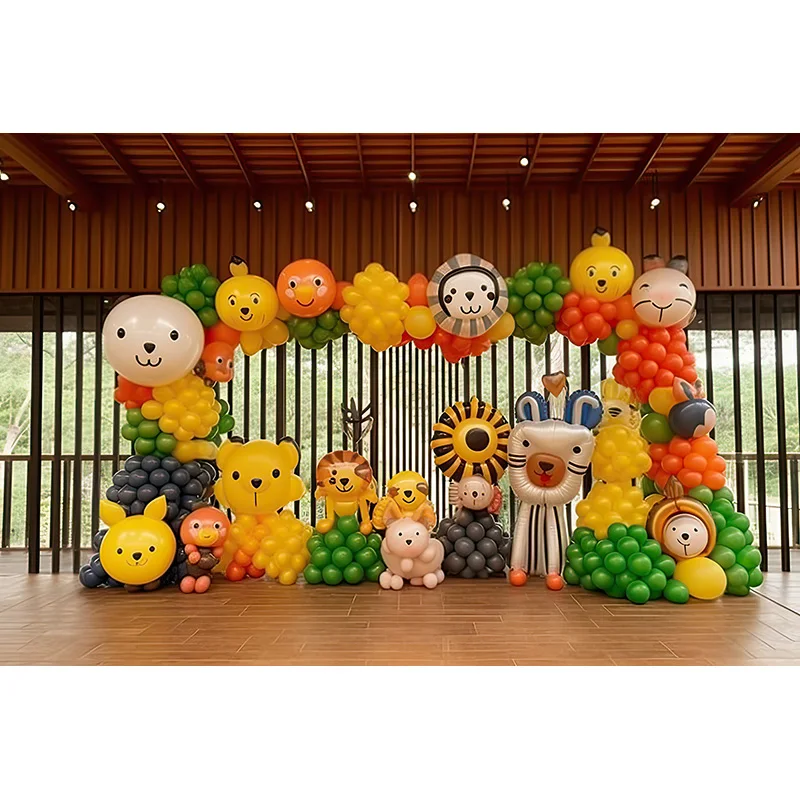 Festa di compleanno fotografia fondali puntelli animali dei cartoni animati Baby Shower Studio fotografico sfondo palloncini Ocean Fish Ani-01