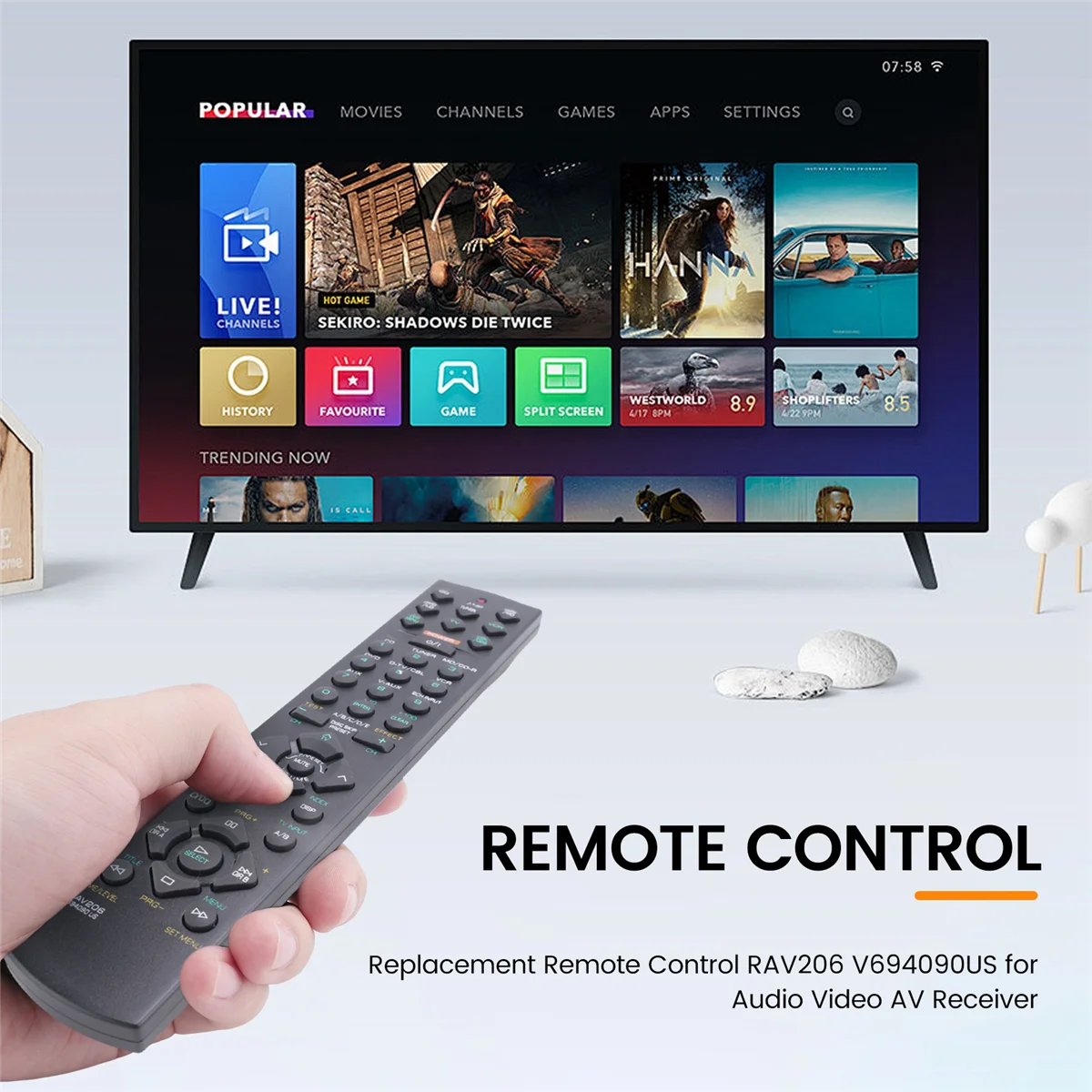 New Replacement Remote Control RAV206 V694090US for Yamaha Audio Video AV Receiver