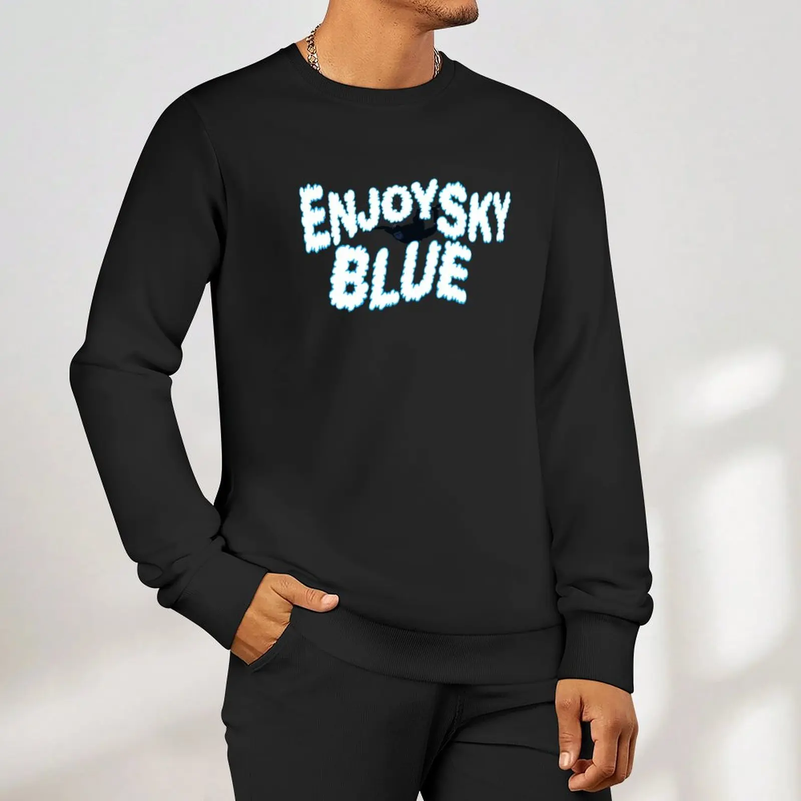 Enjoy Sky Blue Sweatshirt korean autumn clothes streetwear men new in hoodies & sweat-shirt