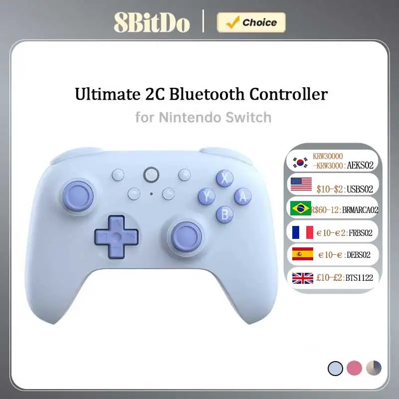 8BitDo Ultimate 2C Bluetooth Controller for Nintendo Switch 2 Wireless Gamepad with Hall Effect Joystock for NS OLED Console