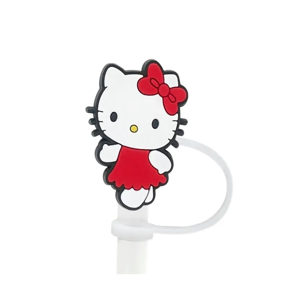 New Hello Kitty Silicone Straw Cap，stanley cup accessories,10MM spill-proof Straw cover Cap, Reusable Party Accessories,Gift