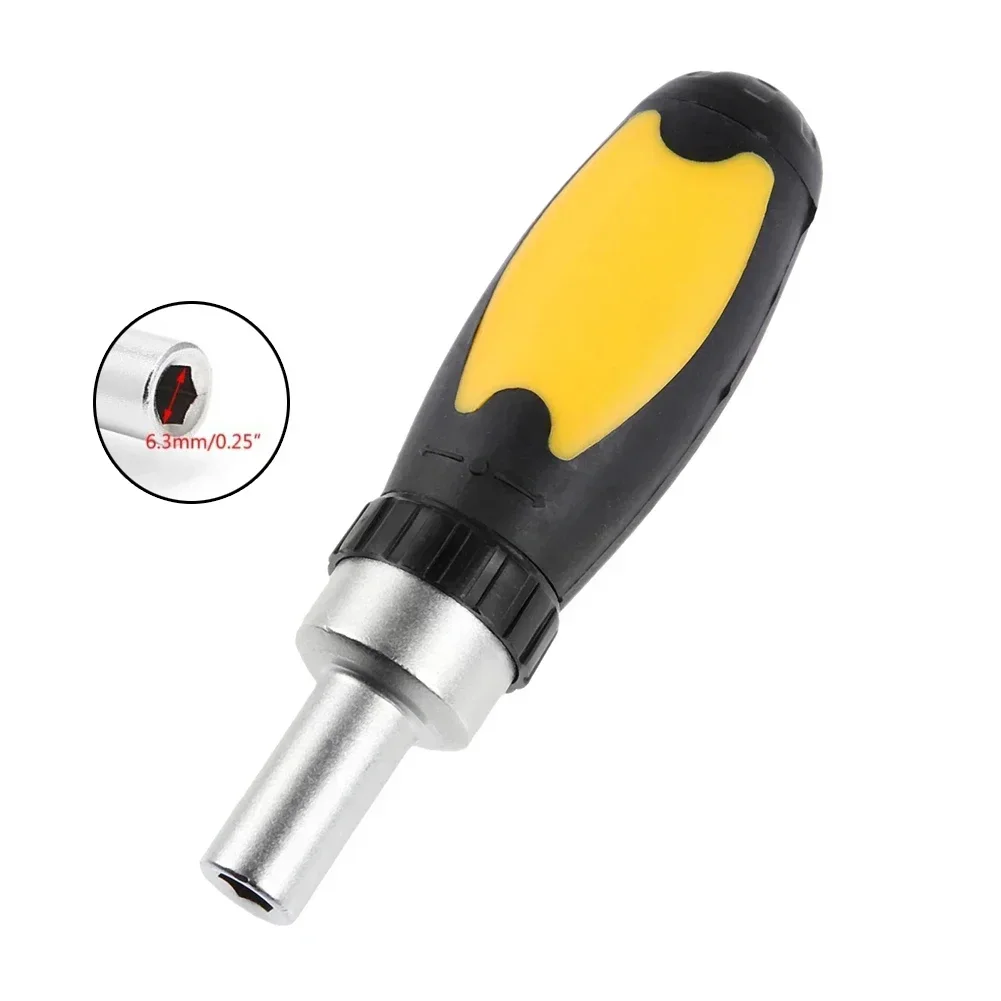 

Ratchet Wrench Screwdriver Ratchet Handle Screw Driver Carbon Steel 6.35mm Mini Quick Release Socket Tools Household Handle