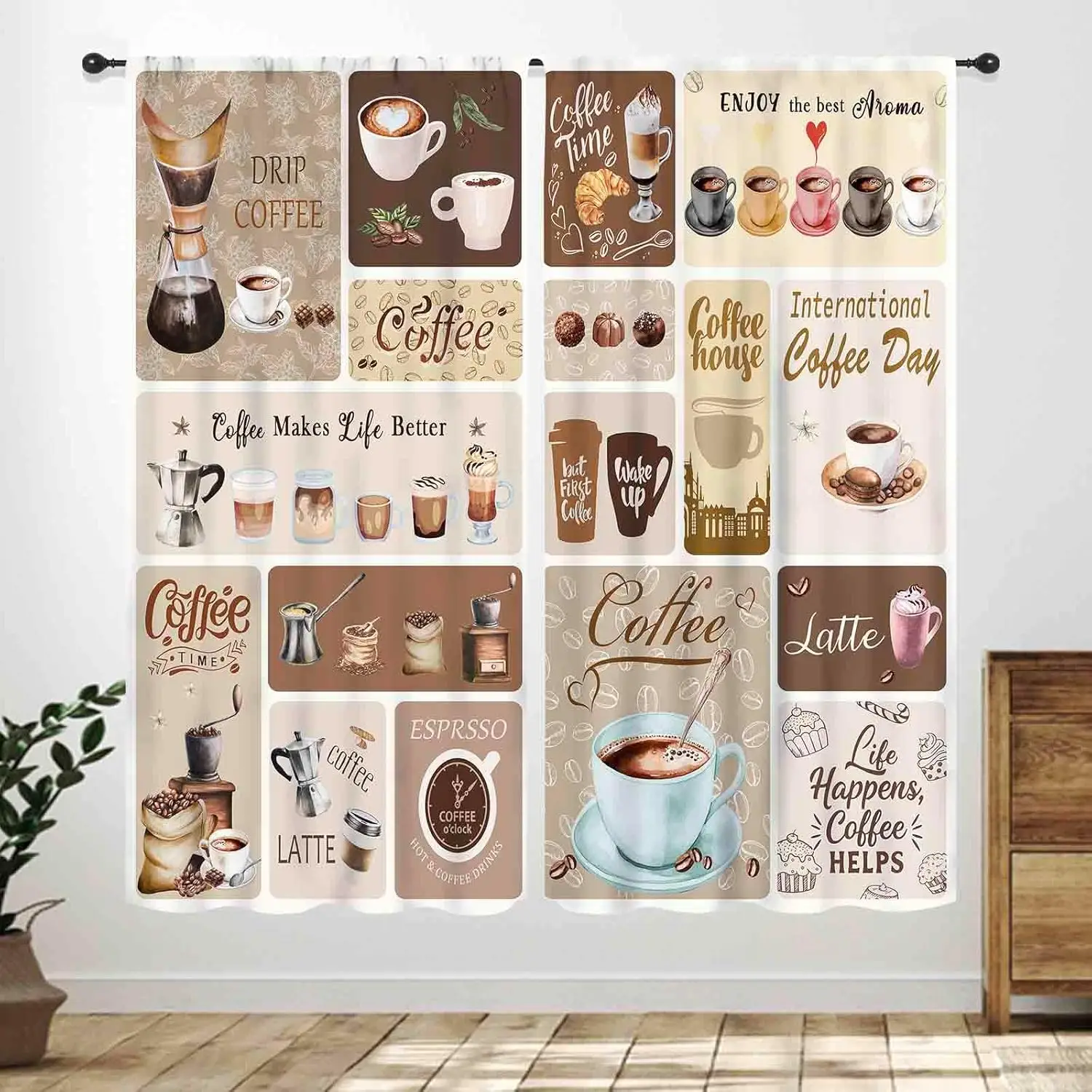 Cortinas para Ventanas de Lavadero, Estilo Retro Rústico, en Blanco y Negro, con Frases sobre Lavado y Secado, Cortinas para Lavadero de Campo
