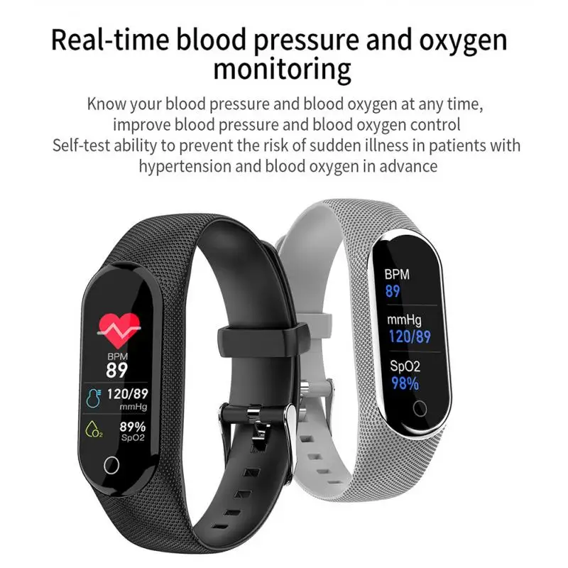 M8 Pulseira Inteligente, Freqüência Cardíaca, Sono, Monitoramento de Oxigênio no Sangue, Pedômetro Exercício, Bluetooth, Relógio Photo Call Reminder, Novo, 2023