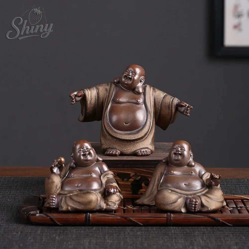 

Purple Clay Tea Pet Zen Maitreya Buddha Ornament Tea Play Monk Personalised Tea Ceremony Accessories