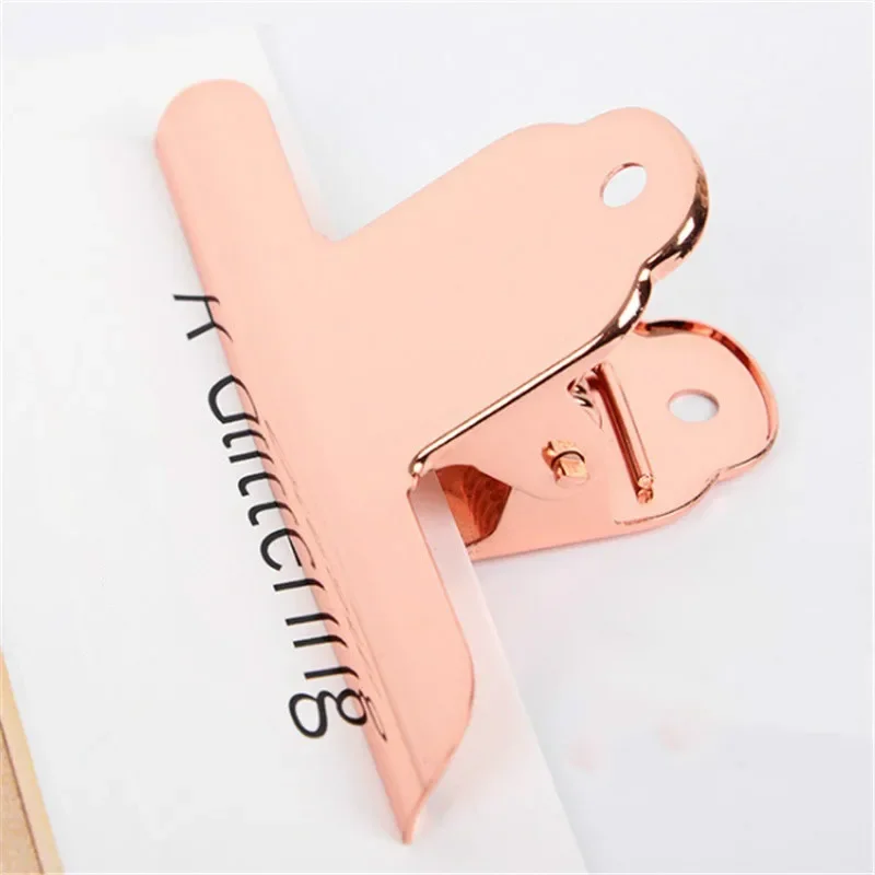 2PCS 5.5*10.3CM Big Size Gold/Rose Gold Clips Paper Clip Clamp for Office Bills Household Kitchen Sealing Supplies