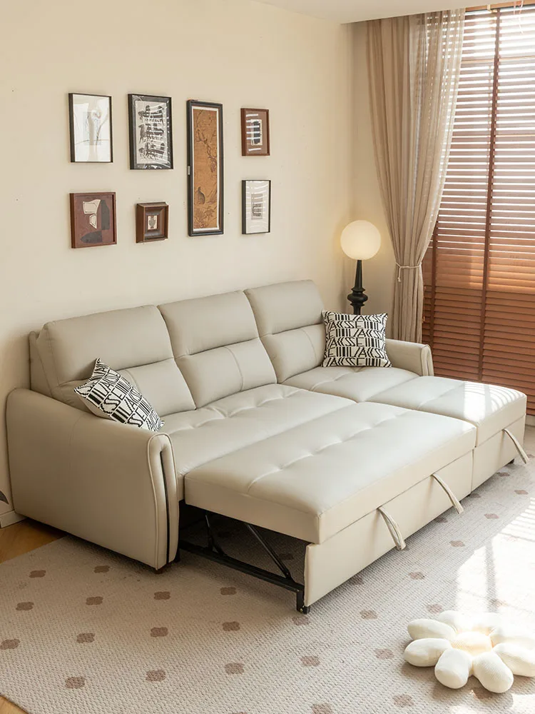 Sofa bed folding dual-purpose small apartment living room multi-functional modern simple double pull