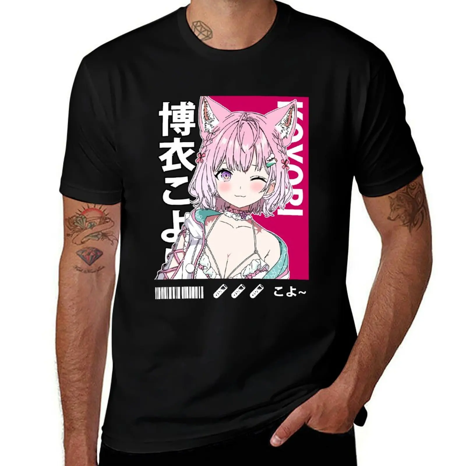 Hakui Koyori Short Hair Wink T-Shirt man t shirt cotton high quality T-Shirt