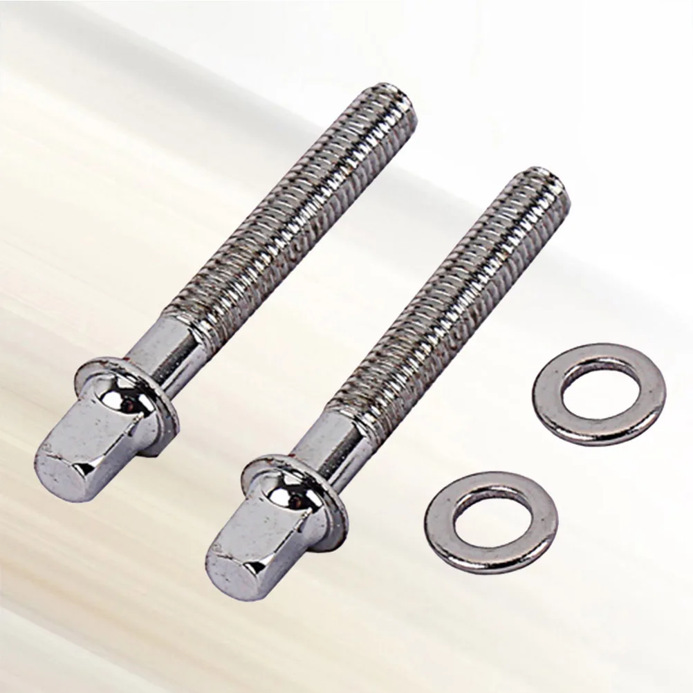 

2Pcs 50Mm Drum Mounting Screws Professional Tool Indispensable for Drum Lovers Silver Mounting Screws with Washers