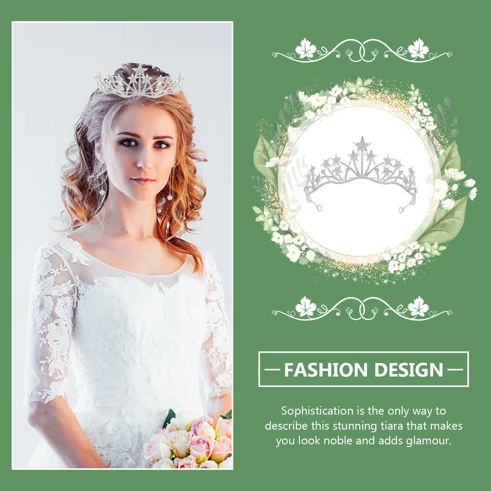 

Crown Hair Hoop Rhinestone Headdress For Bride Bridal Wedding Party Prom Birthday Decoration Hair Styling Tool