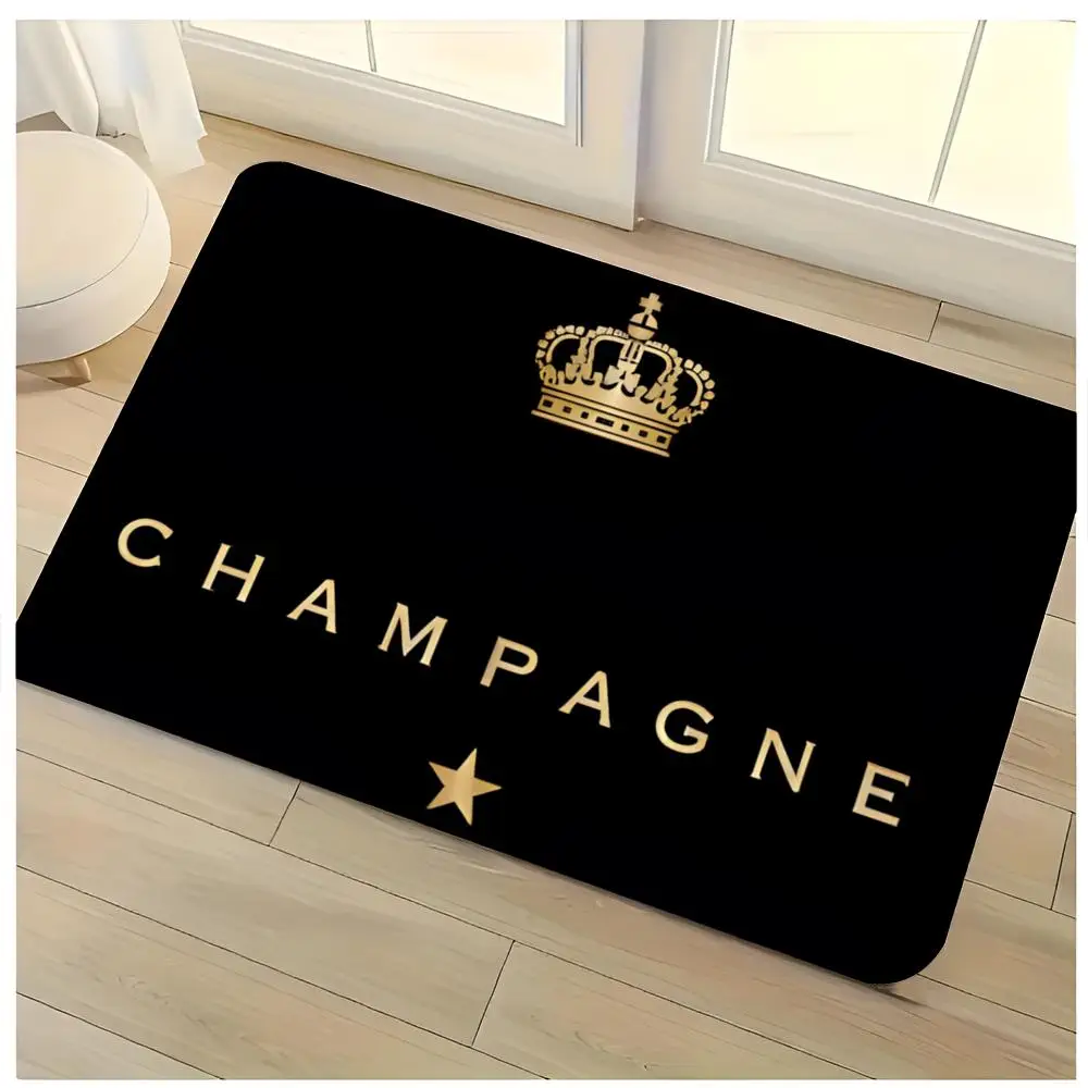 Tapete de chão Moet & Chandon, lavável, absorvente, de flanela, antiderrapante, para uso interno