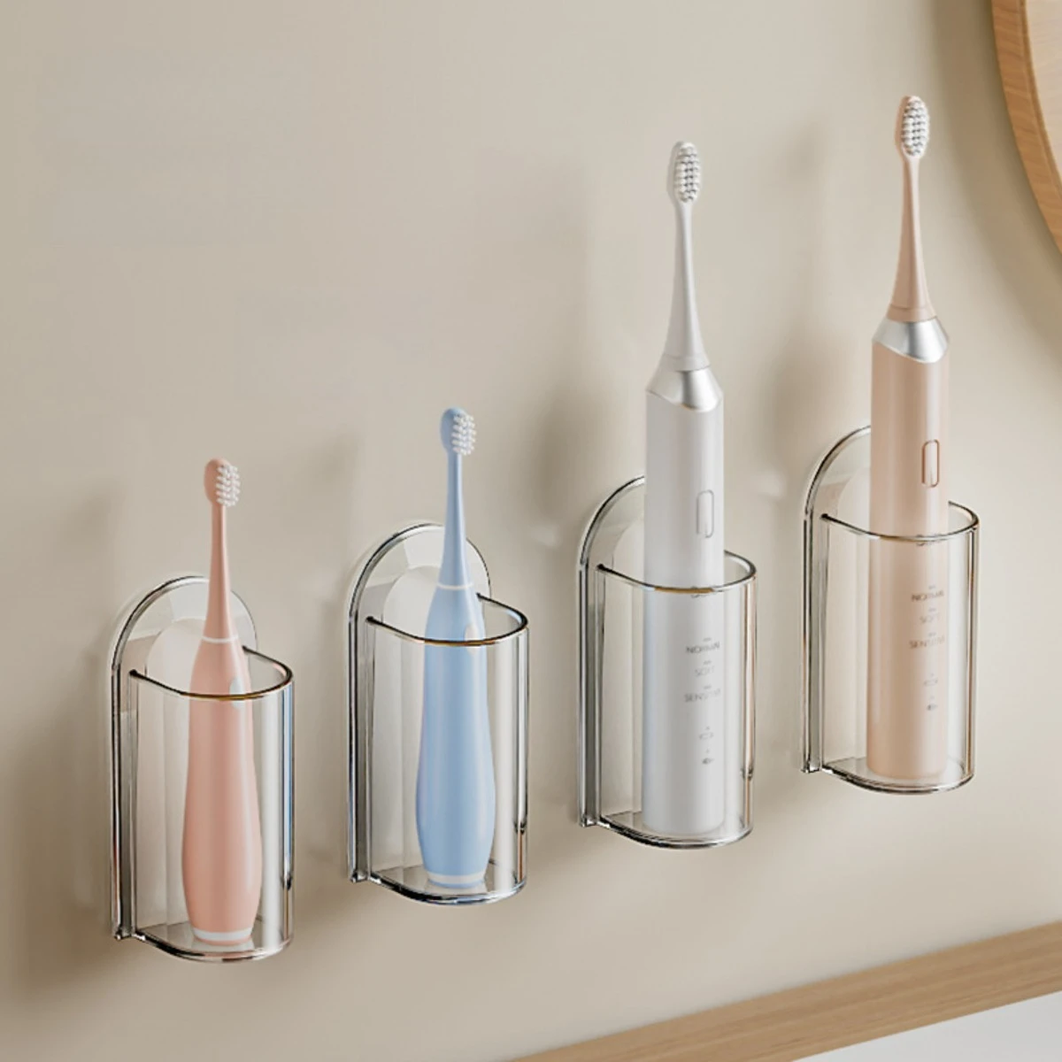 An der Wand montierter elektrischer Zahnbürstenhalter Wand ohne Bohren Abflussloch Badezimmer Aufbewahrungsregal Badezimmer Organizer Badezimmerzubehör