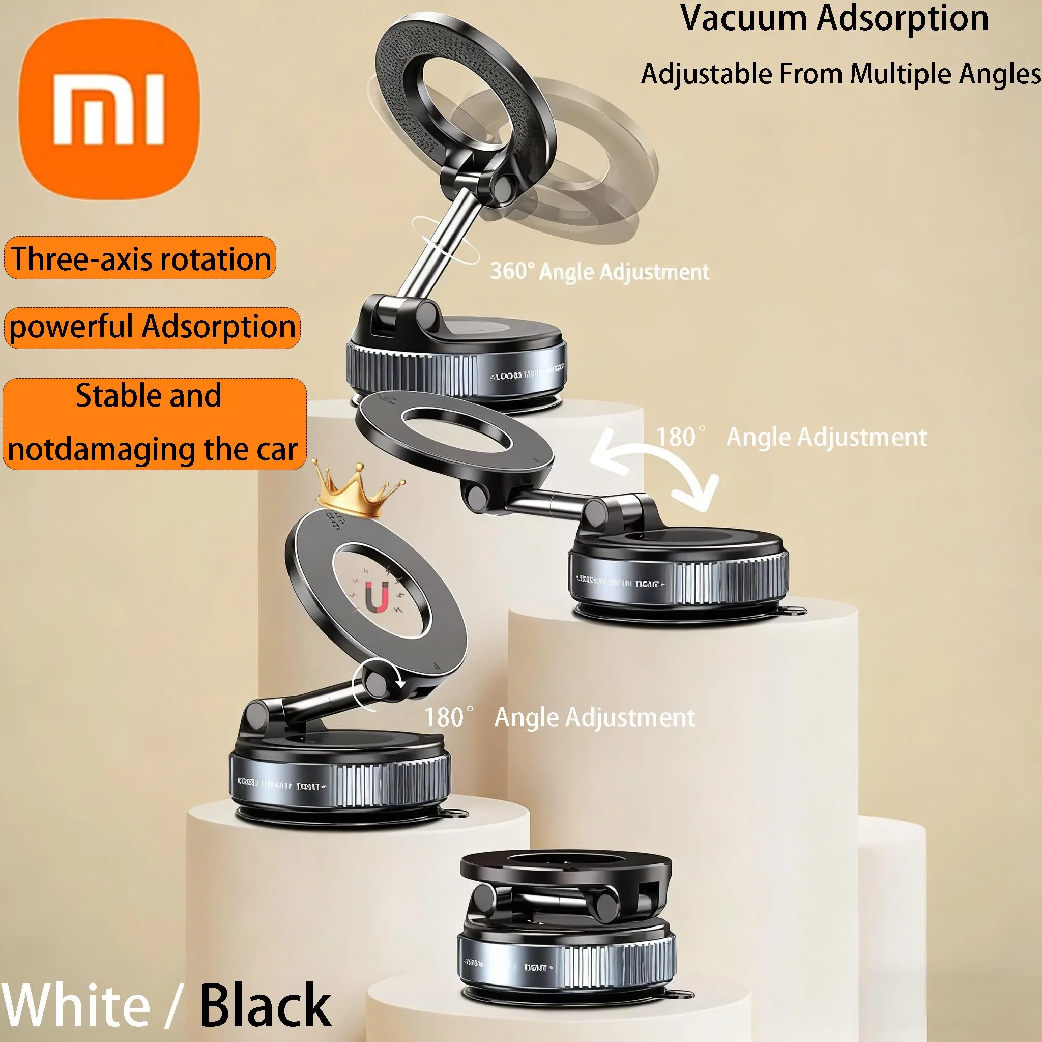 

Сильный магнитный держатель для телефона Xiaomi MIJIA, складной дизайн 360° ° Регулируемое вакуумное автомобильное крепление для сотового телефона для телефона в прямом эфире