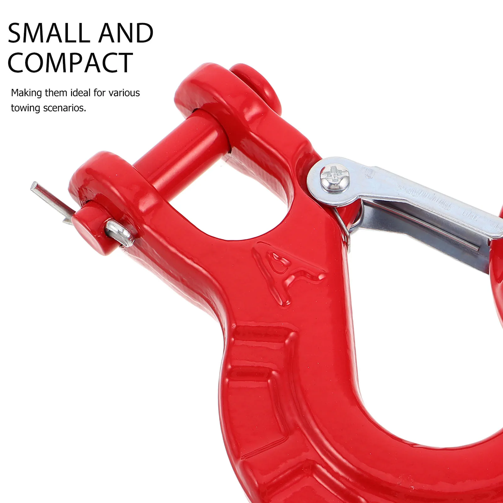 

Trailer Hitch Winch Hook Heavy Duty Red Tow Hooks for SUV Boat Lifting Shackles Steel Cable Strap Safety Strength