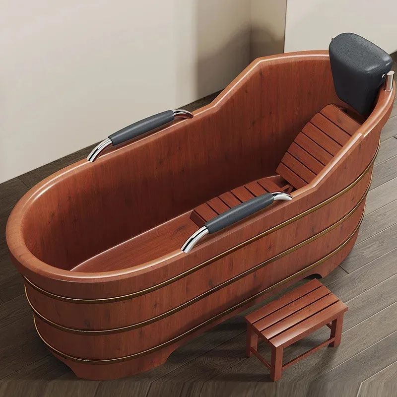 Thickened adult bath wooden tub cypress  household full body beauty salon
