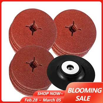 30/50PCS 115mm Smerigliatrice angolare Foro trasversale Carta d'acciaio Carta vetrata Disco abrasivo Lucidatura Rettifica Copriletto 24 # 36 # 40 # 60 # 80 # 120 #