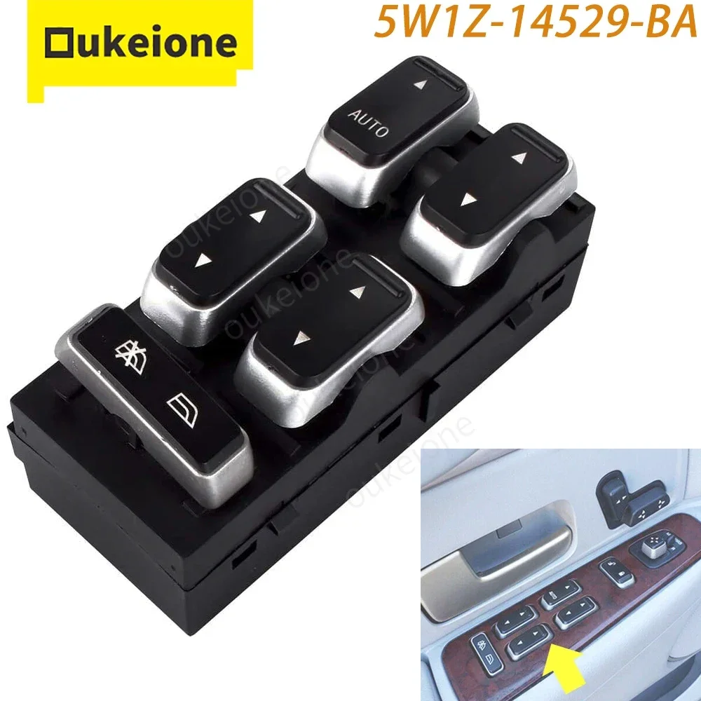 Interruptor de ventanilla principal eléctrico para Lincoln Town Car 2003 2004 2005 2006 2007-2009 5W1Z-14529-BA 5W1Z14529BA accesorios para automóviles