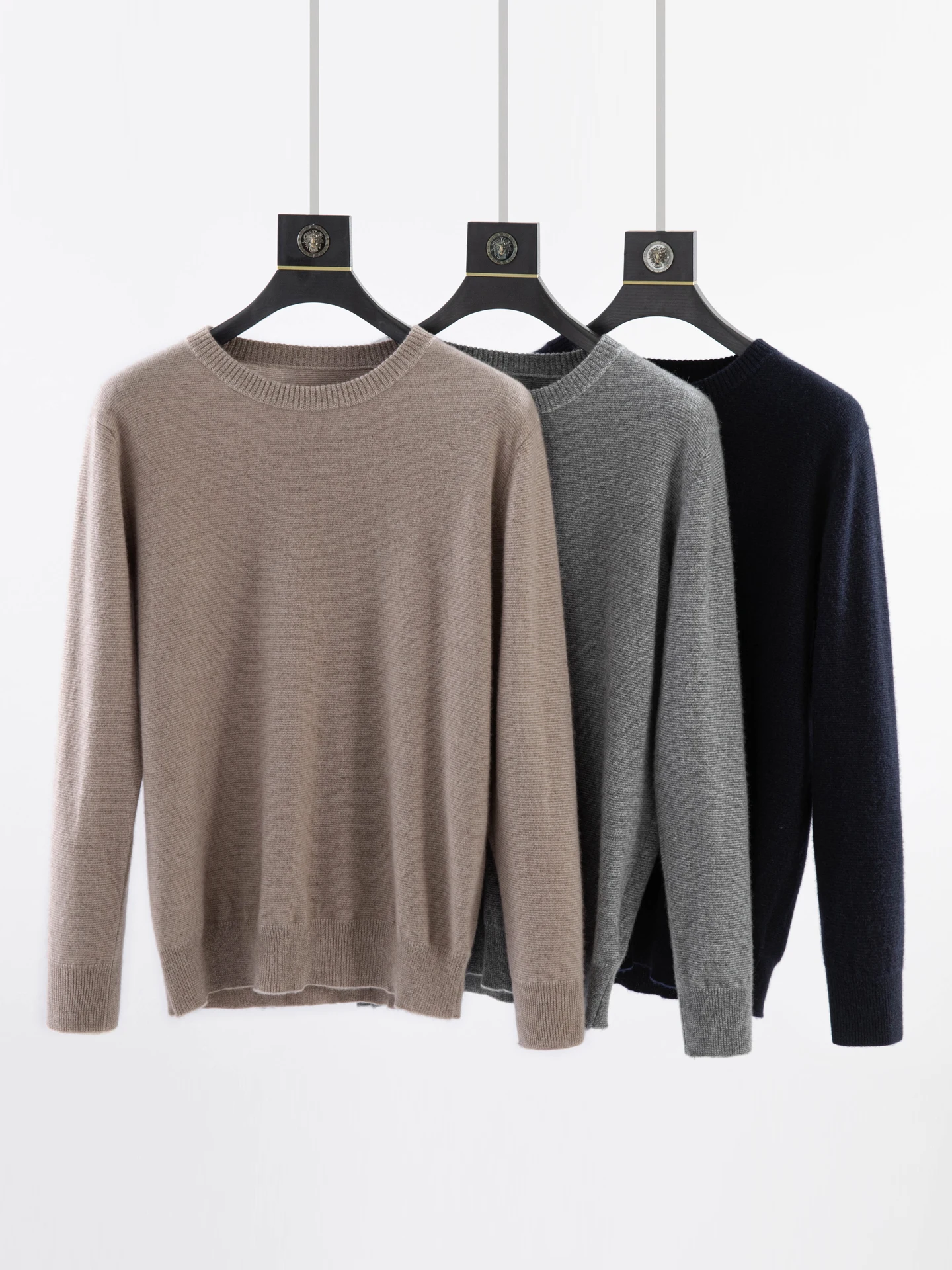 

Мужской свитер из 100% кашемира, базовый теплый мягкий осенне-зимний вязаный пуловер с длинными рукавами и круглым вырезом, простая удобная одежда, топы