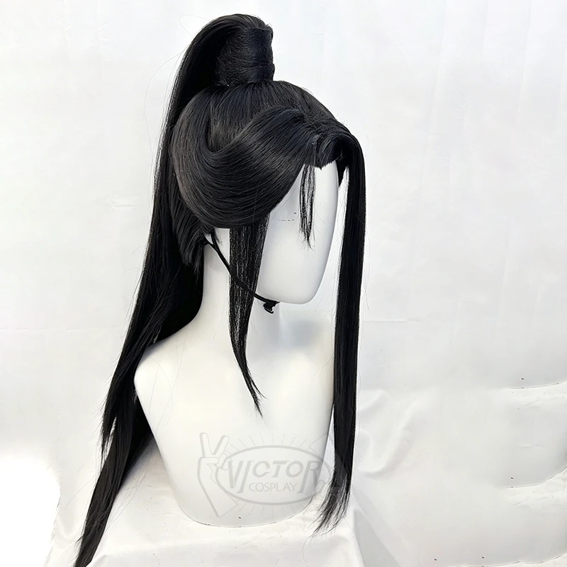 He Xuan Cosplay Long Black Customized Wig Tian Guan Ci Fu Heaven Official's Blessing Synthetic Hair Headwear Halloween Props - view 4