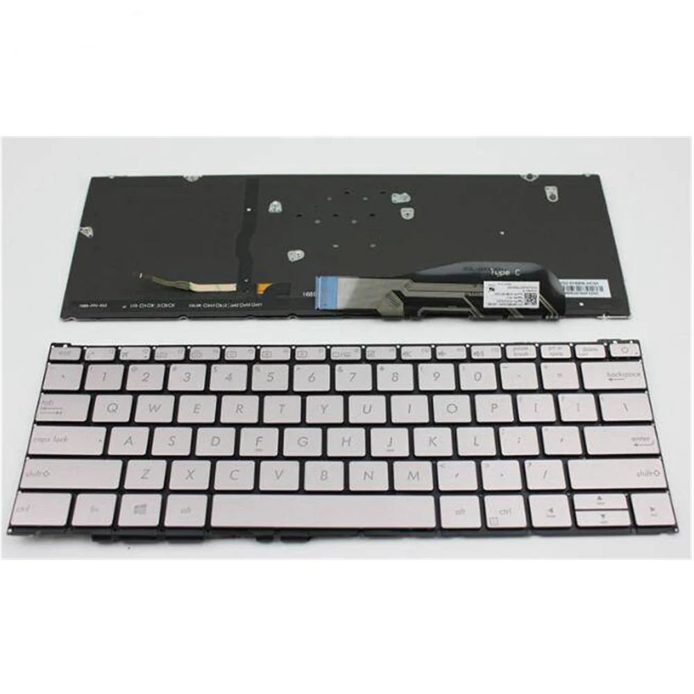 Imagem -02 - Teclado Inglês com Retroiluminado para Asus Zenbook us Azul Real Prata Ux390 Ux390u Ux390ua Ux390uak Novo